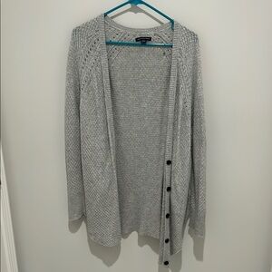 AEO Gray Button-Up Cardigan Sweater